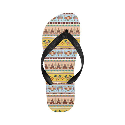 Native American Pattern Design Print Flip Flops-JTAMIGO.COM