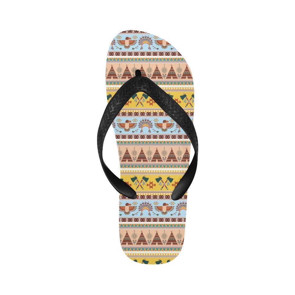 Native American Pattern Design Print Flip Flops-JTAMIGO.COM