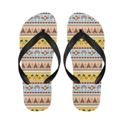 Native American Pattern Design Print Flip Flops-JTAMIGO.COM