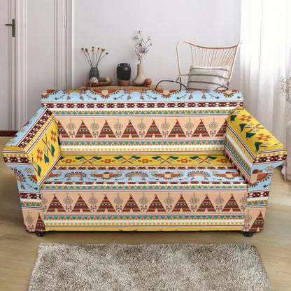 Native American Pattern Design Print Loveseat Slipcover-JTAMIGO.COM