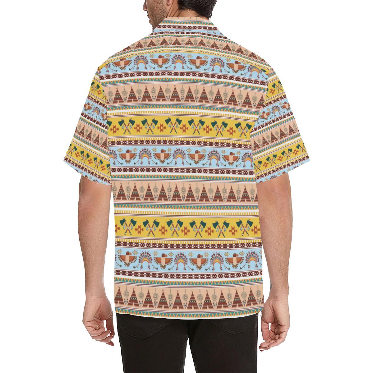 Native American Pattern Design Print Men Aloha Hawaiian Shirt