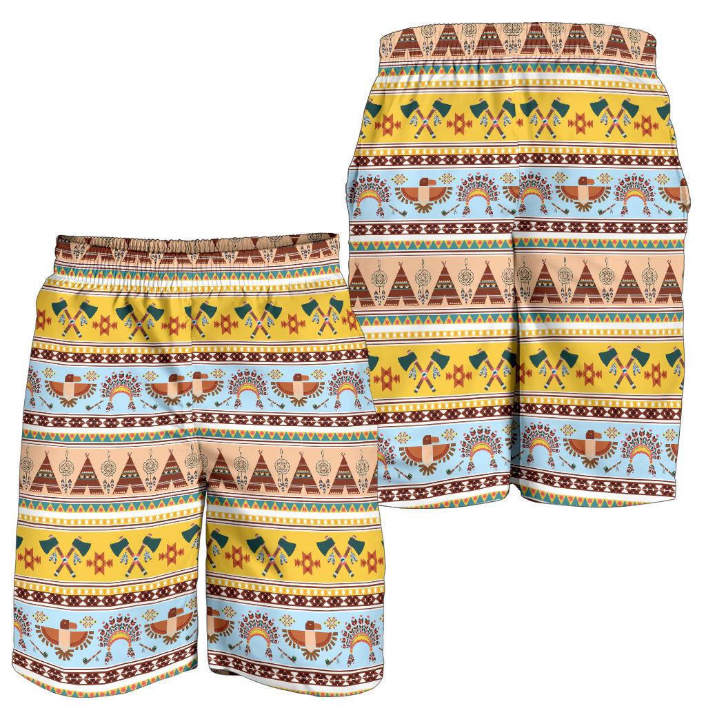 Native American Pattern Design Print Mens Shorts-JTAMIGO.COM