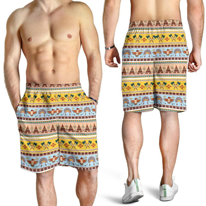 Native American Pattern Design Print Mens Shorts-JTAMIGO.COM