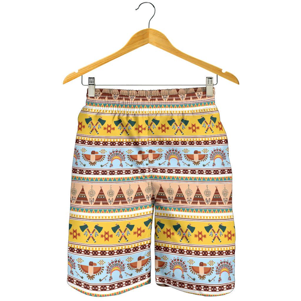 Native American Pattern Design Print Mens Shorts-JTAMIGO.COM