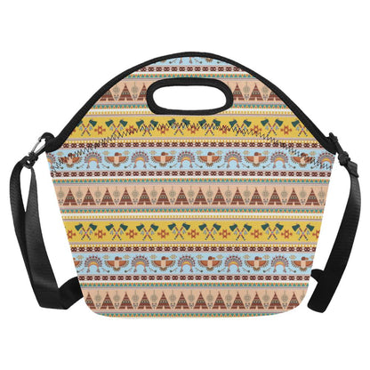 Native American Pattern Design Print Neoprene Lunch Bag (Model 1669)(Large)-JTAMIGO.COM