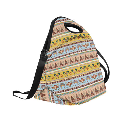 Native American Pattern Design Print Neoprene Lunch Bag (Model 1669)(Large)-JTAMIGO.COM