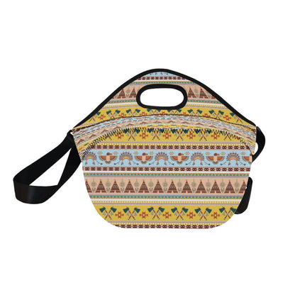 Native American Pattern Design Print Neoprene Lunch Bag (Model 1669)(Large)-JTAMIGO.COM