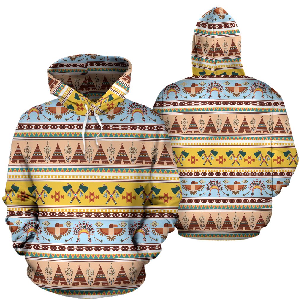Native American Pattern Design Print Pullover Hoodie