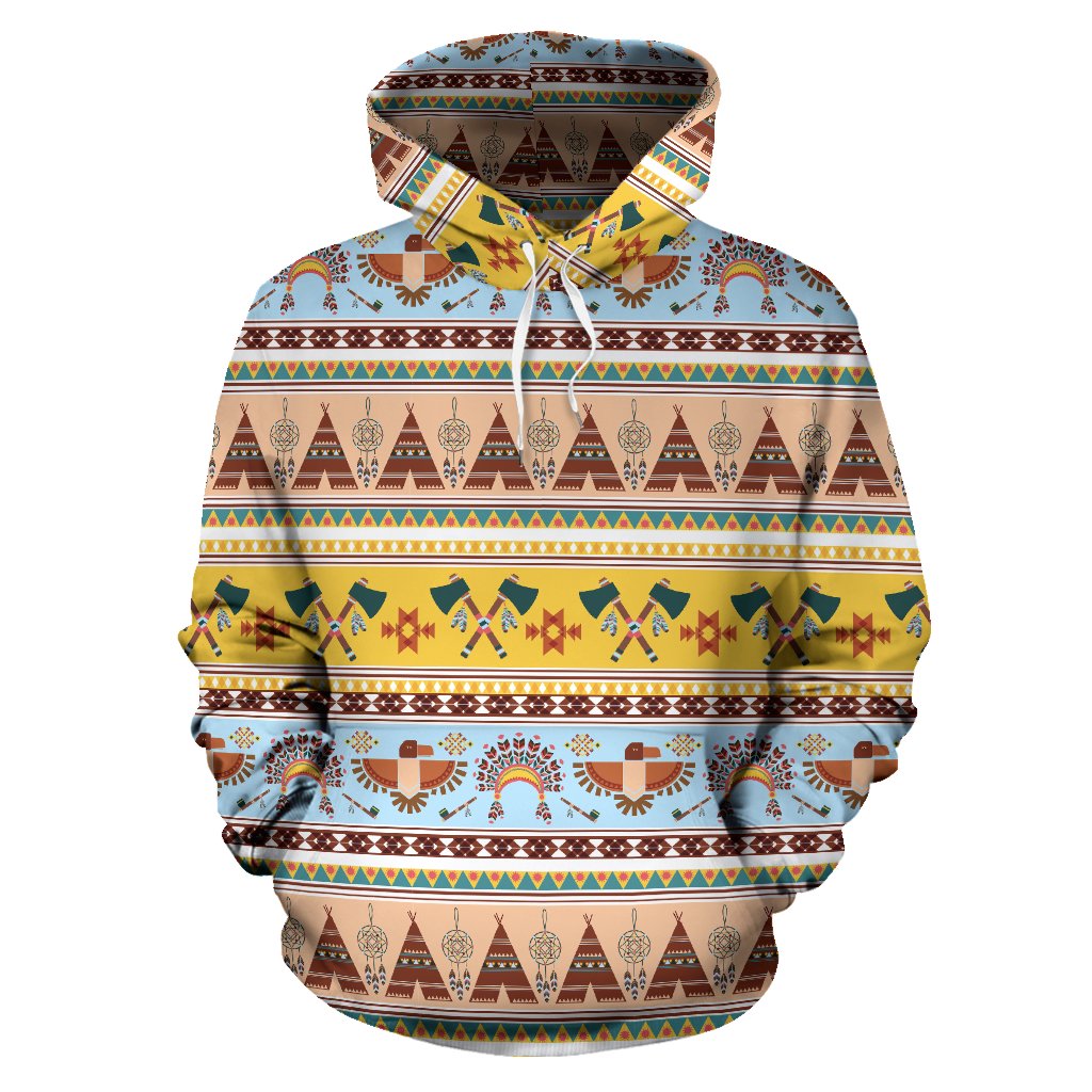 Native American Pattern Design Print Pullover Hoodie