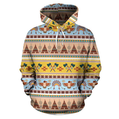 Native American Pattern Design Print Pullover Hoodie