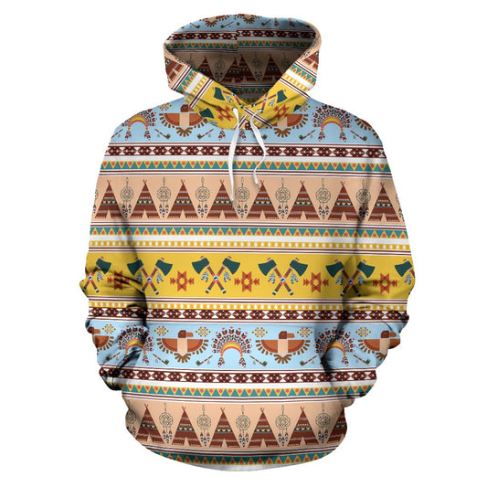 Native American Pattern Design Print Pullover Hoodie