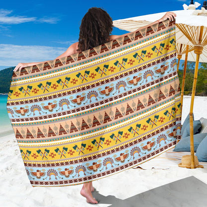 Native American Pattern Design Print Sarong Pareo Wrap