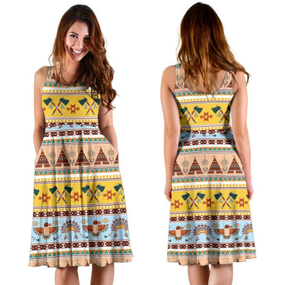 Native American Pattern Design Print Sleeveless Dress