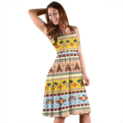 Native American Pattern Design Print Sleeveless Dress