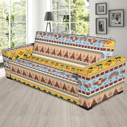 Native American Pattern Design Print Sofa Slipcover-JTAMIGO.COM