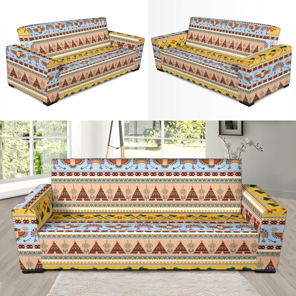 Native American Pattern Design Print Sofa Slipcover-JTAMIGO.COM