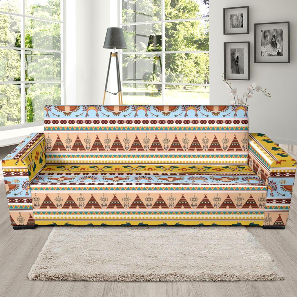 Native American Pattern Design Print Sofa Slipcover-JTAMIGO.COM