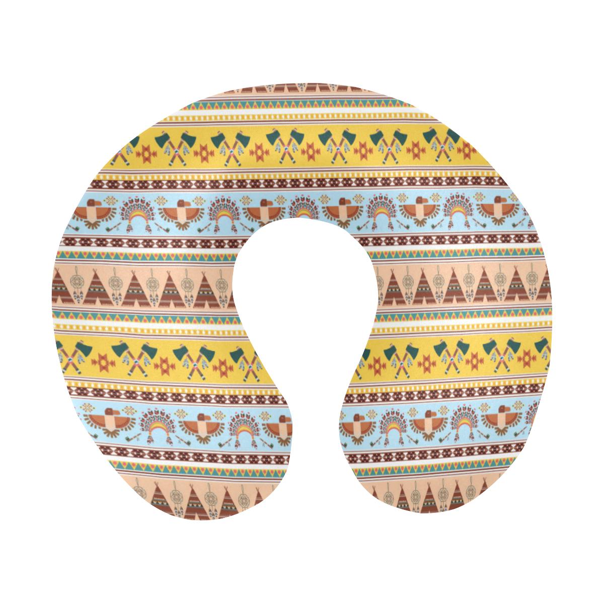 Native American Pattern Design Print U-Shaped Travel Neck Pillow-JTAMIGO.COM
