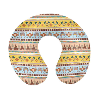 Native American Pattern Design Print U-Shaped Travel Neck Pillow-JTAMIGO.COM