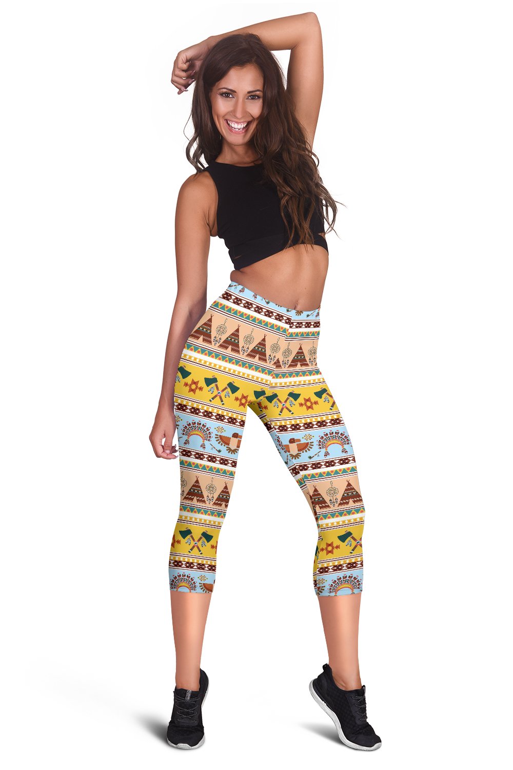 Native American Pattern Design Print Women Capris