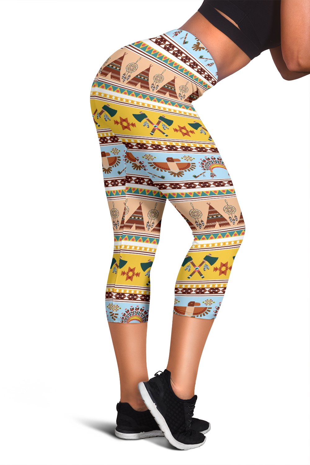 Native American Pattern Design Print Women Capris