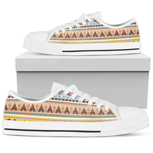 Native American Pattern Design Print Women Low Top Shoes-JTAMIGO.COM