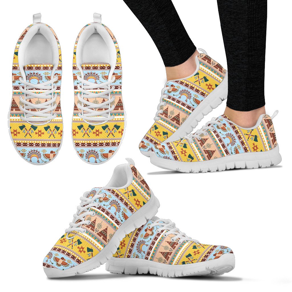 Native American Pattern Design Print Women Sneakers Shoes