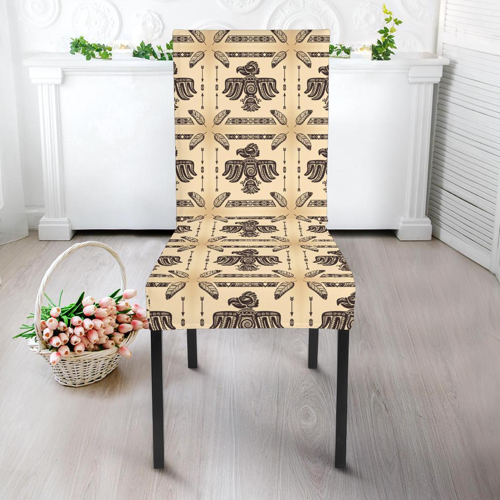 Native American Themed Design Print Dining Chair Slipcover-JTAMIGO.COM