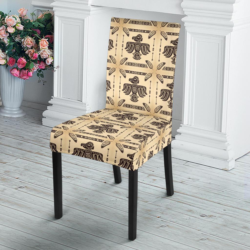 Native American Themed Design Print Dining Chair Slipcover-JTAMIGO.COM