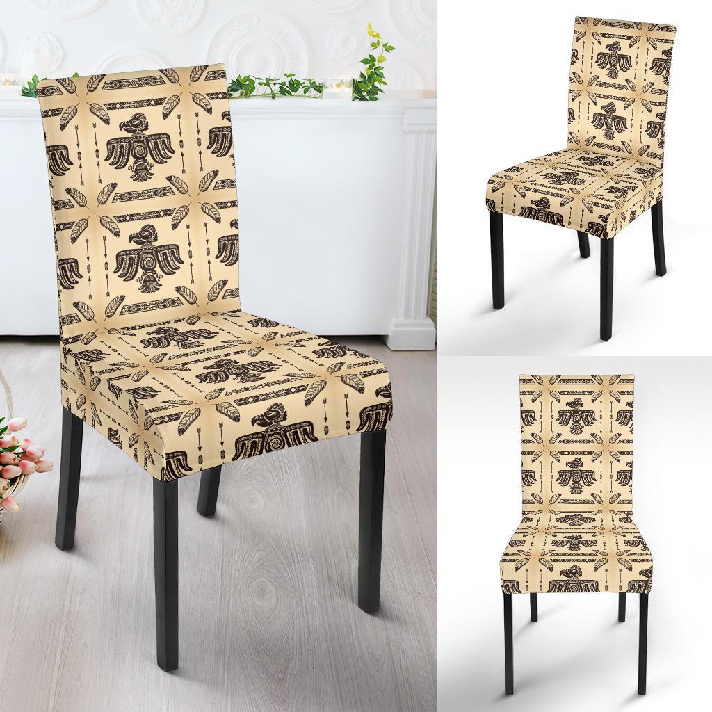 Native American Themed Design Print Dining Chair Slipcover-JTAMIGO.COM