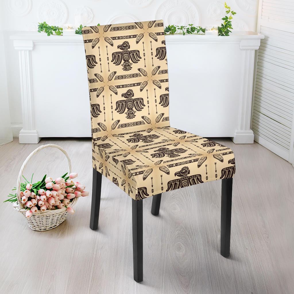 Native American Themed Design Print Dining Chair Slipcover-JTAMIGO.COM