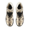 Native American Themed Design Print Faux Fur Leather Boots-JTAMIGO.COM