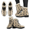 Native American Themed Design Print Faux Fur Leather Boots-JTAMIGO.COM