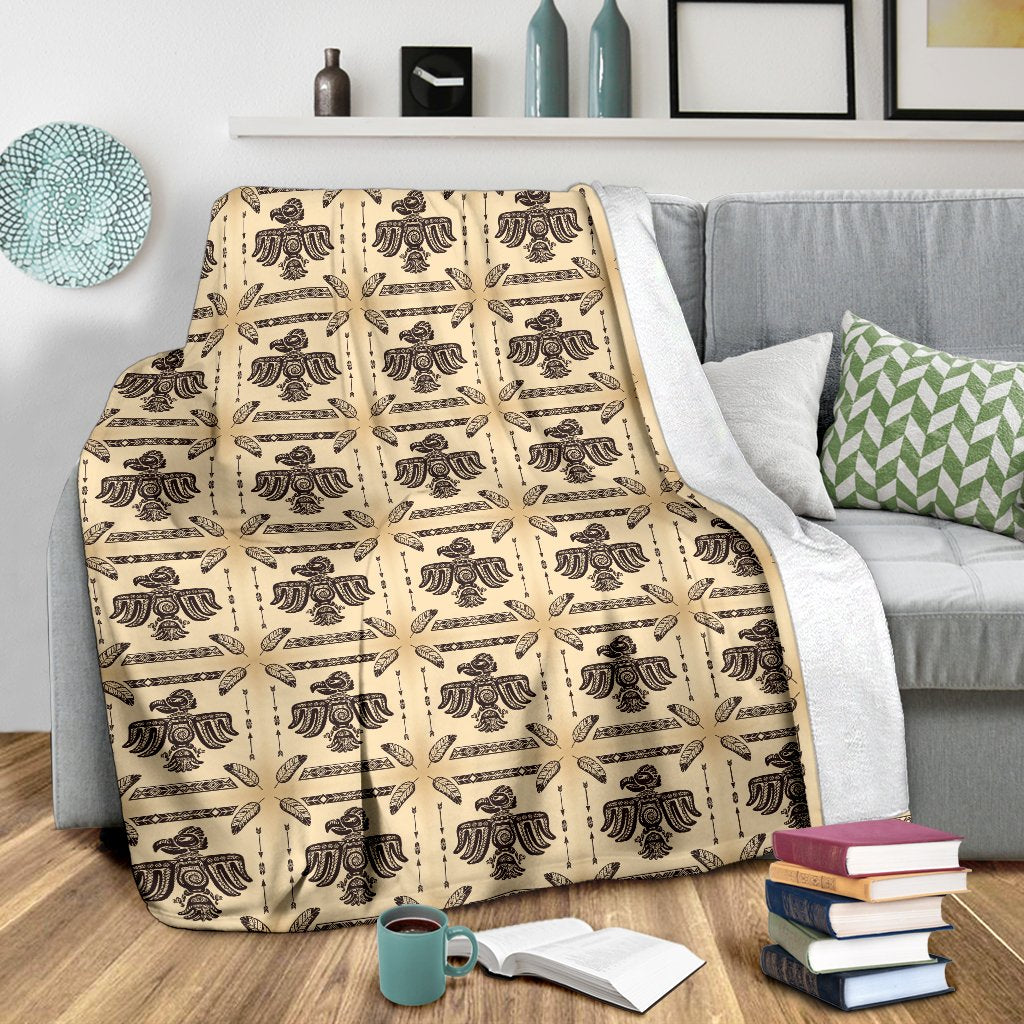 Native American Themed Design Print Fleece Blanket