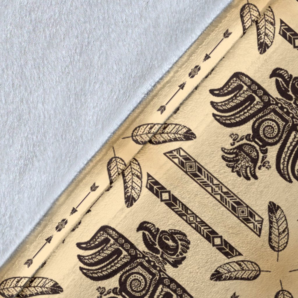 Native American Themed Design Print Fleece Blanket