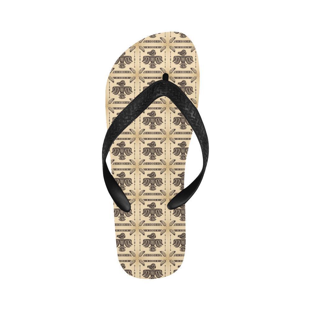 Native American Themed Design Print Flip Flops-JTAMIGO.COM