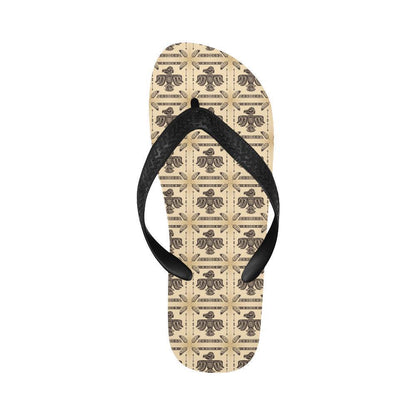 Native American Themed Design Print Flip Flops-JTAMIGO.COM