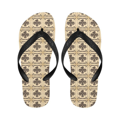 Native American Themed Design Print Flip Flops-JTAMIGO.COM