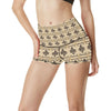 Native American Themed Design Print High Waisted Spandex Shorts-JTAMIGO.COM