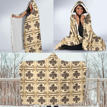 Native American Themed Design Print Hooded Blanket-JTAMIGO.COM