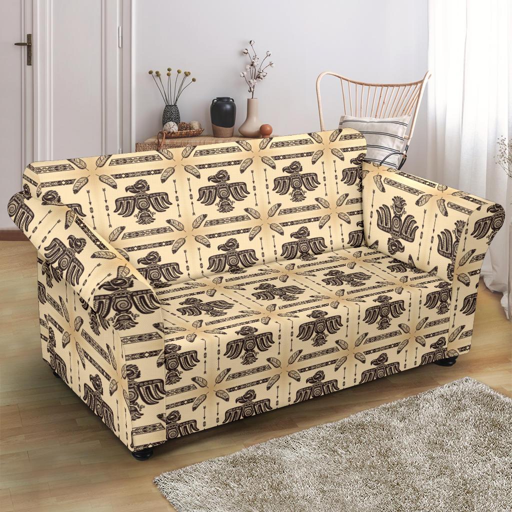Native American Themed Design Print Loveseat Slipcover-JTAMIGO.COM