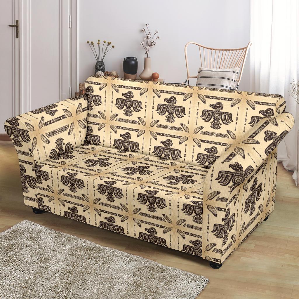Native American Themed Design Print Loveseat Slipcover-JTAMIGO.COM