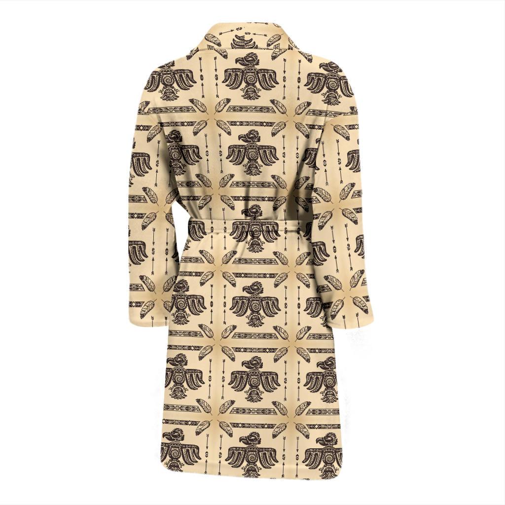 Native American Themed Design Print Men Bath Robe-JTAMIGO.COM