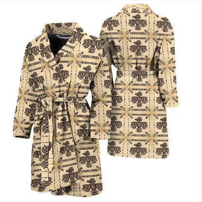 Native American Themed Design Print Men Bath Robe-JTAMIGO.COM