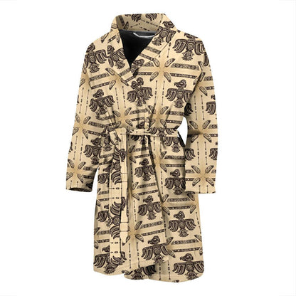 Native American Themed Design Print Men Bath Robe-JTAMIGO.COM