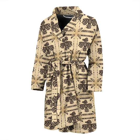 Native American Themed Design Print Men Bath Robe-JTAMIGO.COM