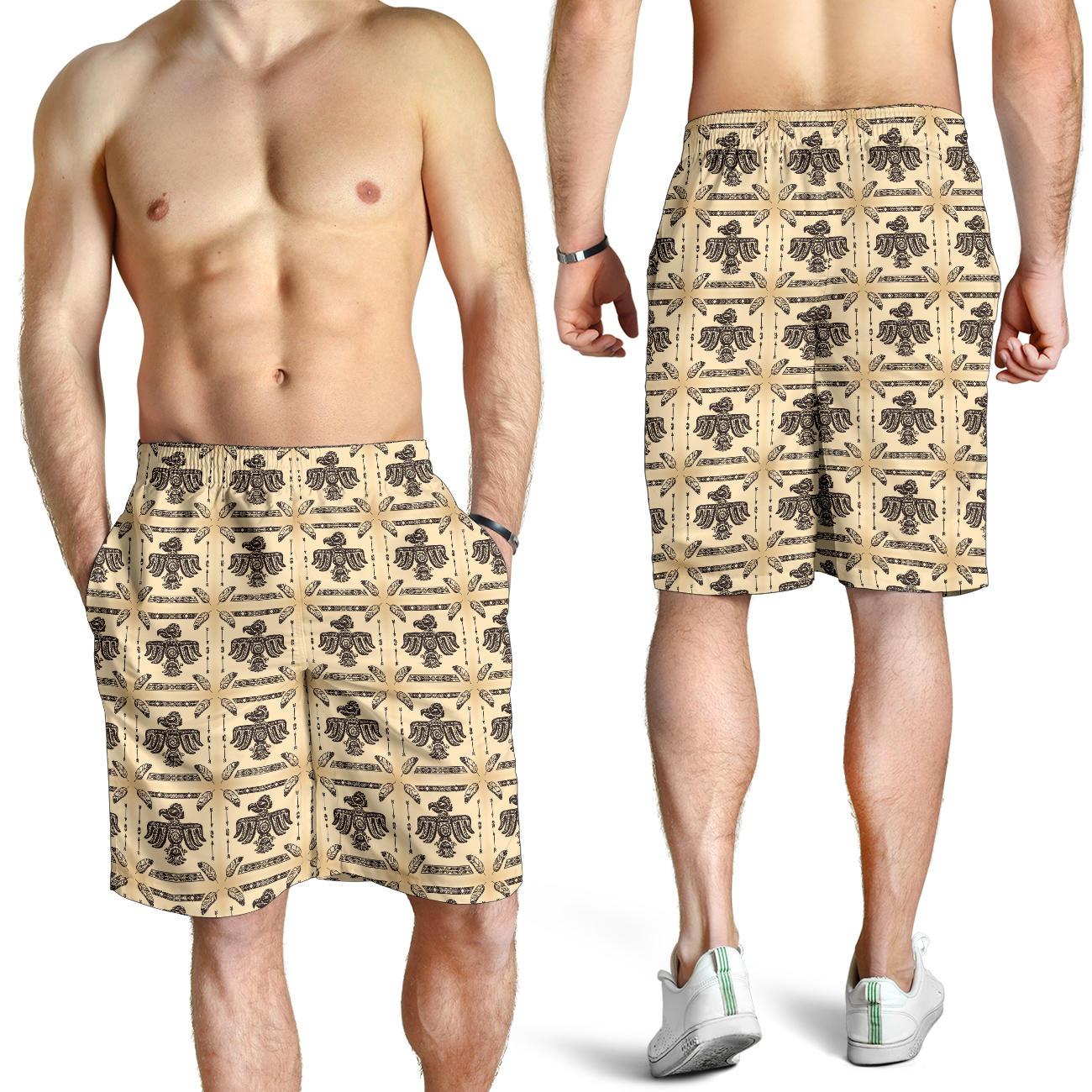 Native American Themed Design Print Mens Shorts-JTAMIGO.COM