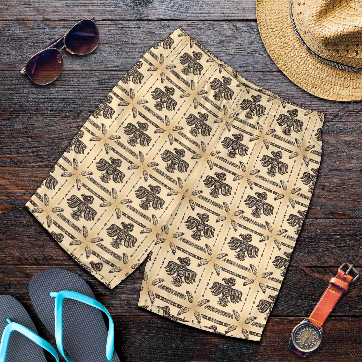 Native American Themed Design Print Mens Shorts-JTAMIGO.COM