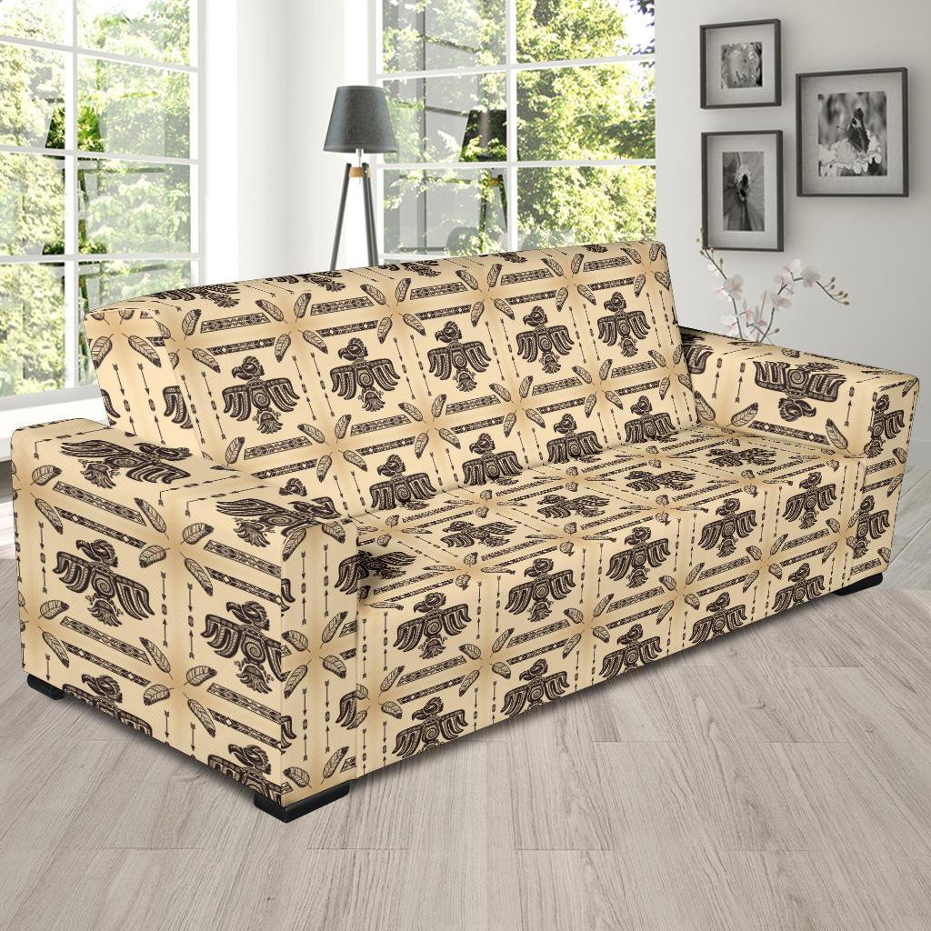 Native American Themed Design Print Sofa Slipcover-JTAMIGO.COM