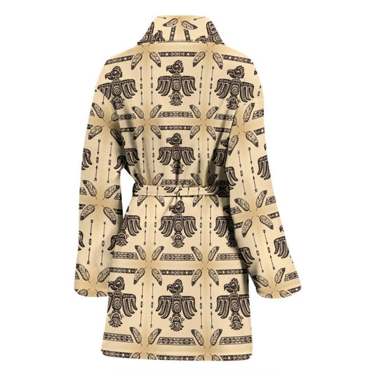 Native American Themed Design Print Women Bath Robe-JTAMIGO.COM